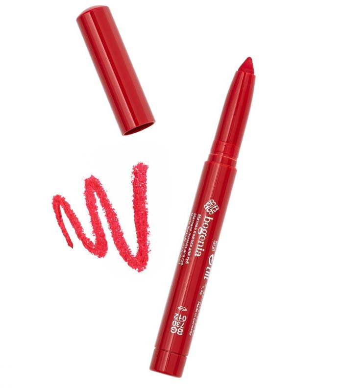 ПОМАДА-ОЛІВЕЦЬ ДЛЯ ГУБ ВОДОСТІЙКА BOGENIA VELVET WATERPROOF MATTE, 012 FRISKY RED_https://pinklab.com.ua