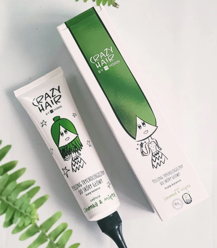 Пілінг трихологічний для шкіри голови HiSkin Crazy Hair Лайм та м'ята, 100 мл_https://pinklab.com.ua