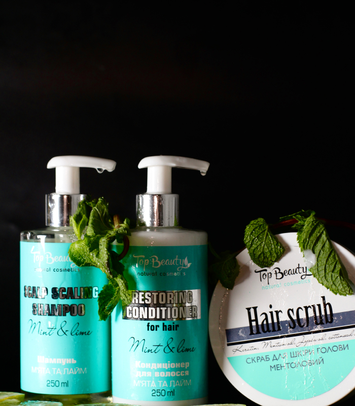 Набір для глибокого очищення шкіри голови «М‘ята -Лайм» від Top beauty 3в1 Детальніше: https://pinklab.com.ua/