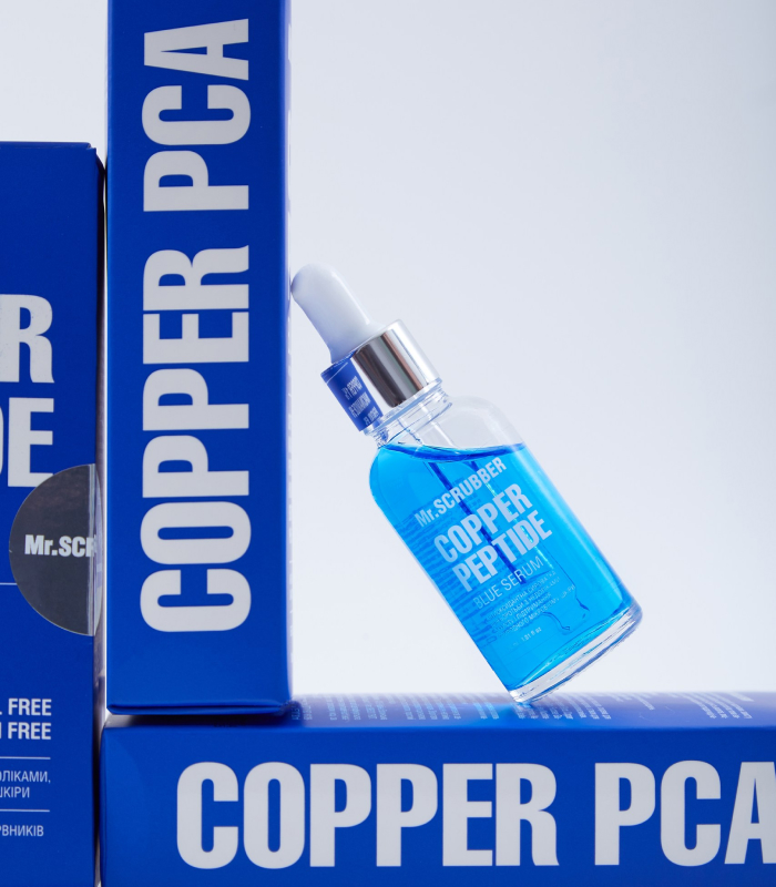 Антиоксидантна сироватка для боротьби з недоліками, захисту і підтримання природного мікробіому шкіри Copper Peptide Blue Serum Mr.SCRUBBER_https://pinklab.com.ua