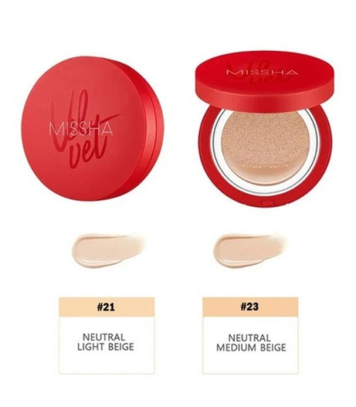 Кушон із матовим фінішом Missha Velvet Finish Cushion SPF50+ PA+++ – 21_https://pinklab.com.ua