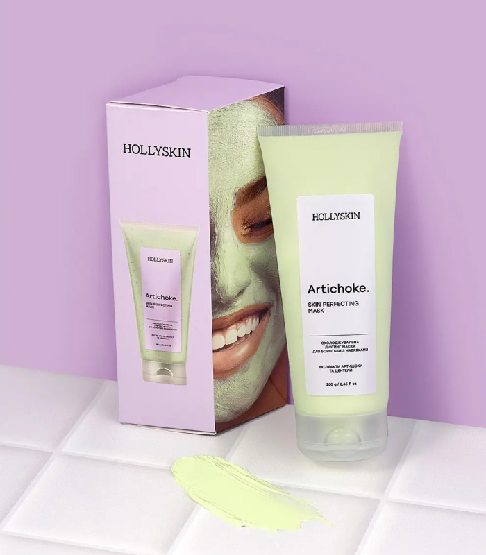 Охолоджувальна ліфтинг маска для боротьби з набряками HOLLYSKIN Artichoke. Skin Perfecting Mask_https://pinklab.com.ua/