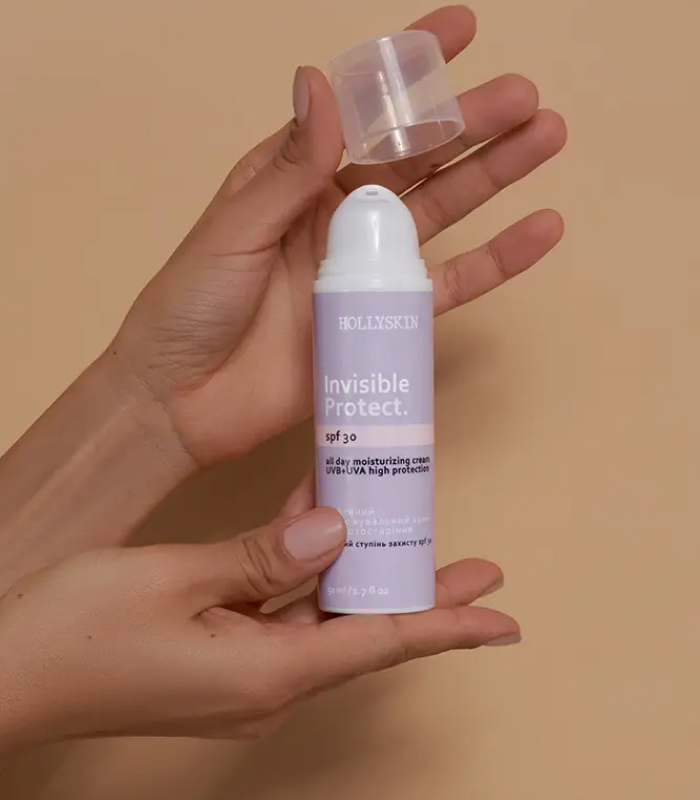 Щоденний зволожувальний крем від фотостаріння HOLLYSKIN Invisible Protect SPF 30_https://pinklab.com.ua/