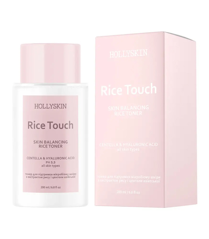 Тонер для підтримки мікробіому шкіри з екстрактом центели азійської і рисом Rice Touch HOLLYSKINhttps://pinklab.com.ua/