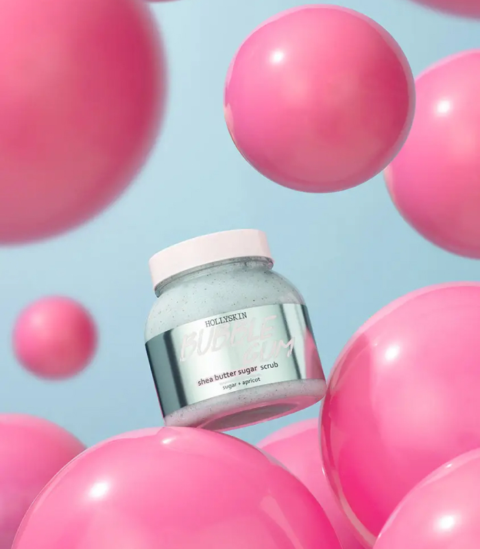 Цукровий скраб з олією ши і перлітом HOLLYSKIN Bubble Gum_https://pinklab.com.ua/