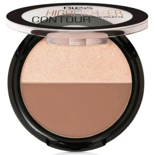 Хайлайтер та контур для обличчя 2 в 1 Bless Beauty Duo Palette Highlighter Contour 01, 8 г_https://pinklab.com.ua