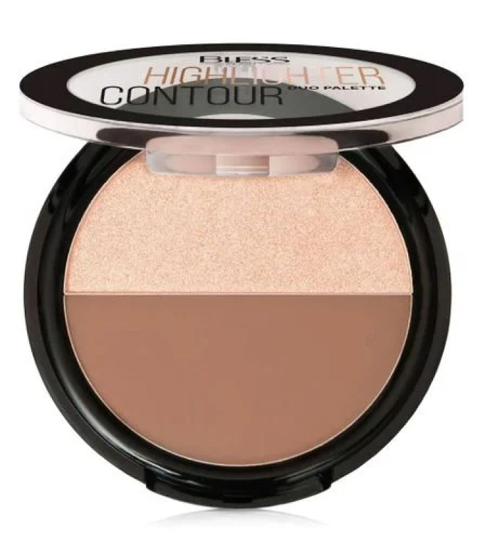 Хайлайтер та контур для обличчя 2 в 1 Bless Beauty Duo Palette Highlighter Contour 01, 8 г_https://pinklab.com.ua