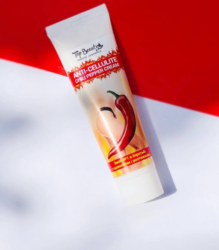 АНТИЦЕЛЛЮЛІТНИЙ КРЕМ З ПЕРЦЕМ TOP BEAUTY ANTI CELLULITE CHILI PEPPER CREAM 100 МЛ_https://pinklab.com.ua