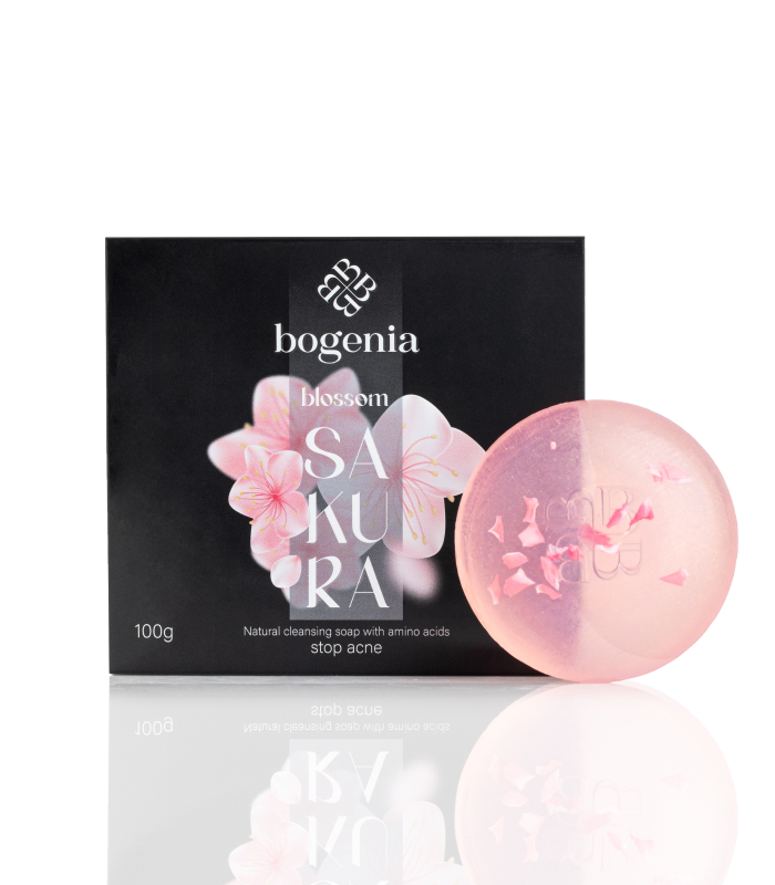 Мило натуральне Вogenia для очищення шкіри з амінокислотами "Квітуча Сакура" 100 г_https://pinklab.com.ua