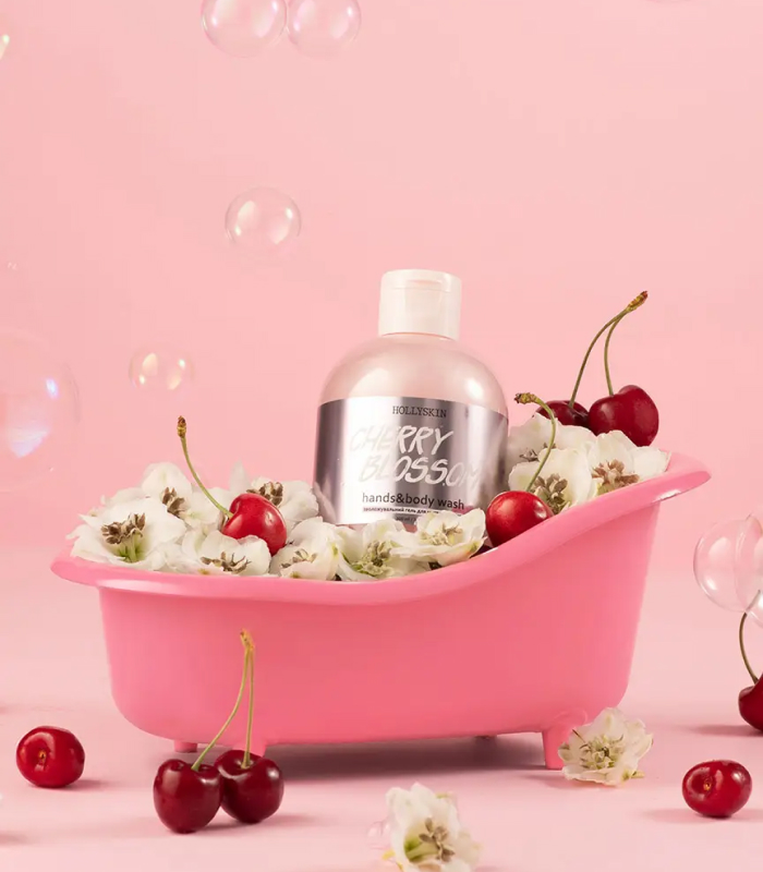Зволожувальний гель для миття рук і тіла HOLLYSKIN Cherry Blossom_https://pinklab.com.ua