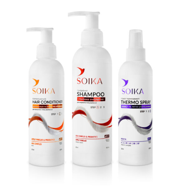 Набір 3в1 для жирного типу волосся Soika_https://pinklab.com.ua