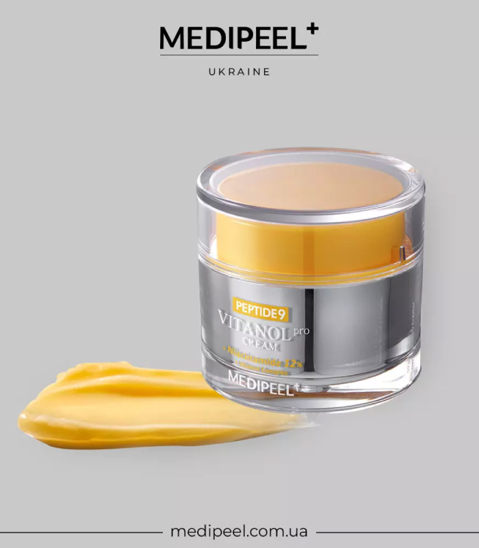 pinklab_пінклаб_Крем для обличчя з пептидами з комплексом вітанолу Medi Peel Peptide 9 Vitanol Cream Pro, 50 гр