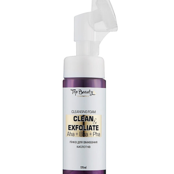 pinklab_пінклаб_Пінка кислотна для вмивання обличчя з екстрактом чорниці з щіточкою Top Beauty 170 мл