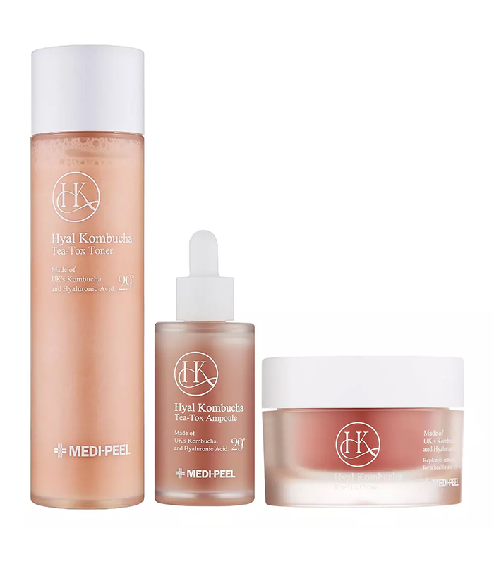 pinklab_пінклаб_Набір з комбучею та гіалуроновою кислотою MediPeel Hyal Kombucha Tea-Tox (Тонер,сироватка,крем)