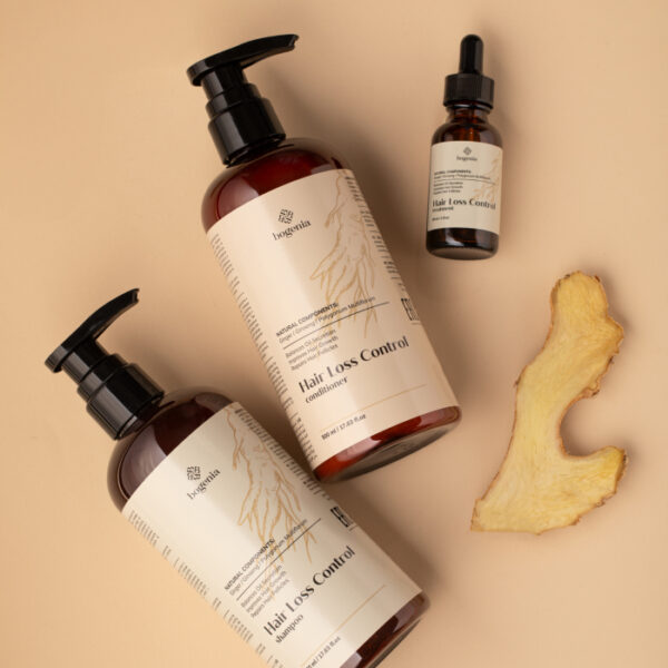 pinklab_пінклаб_Набір проти випадіння та росту волосся Hair Loss Control Bogenia шампунь 500мл + кондиціонер 500мл + сироватка