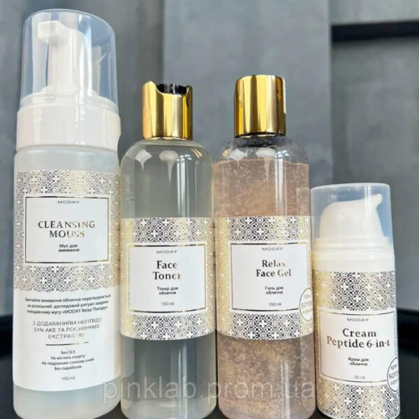 pinklab_пінклаб_Антивіковий набір Moday Syn-Ake з пептидами: крем, гель, тонер, мус