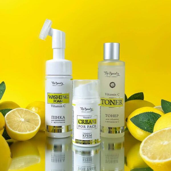 pinklab_пінклаб_Набір для вмивання обличчя Top beauty з вітаміном С