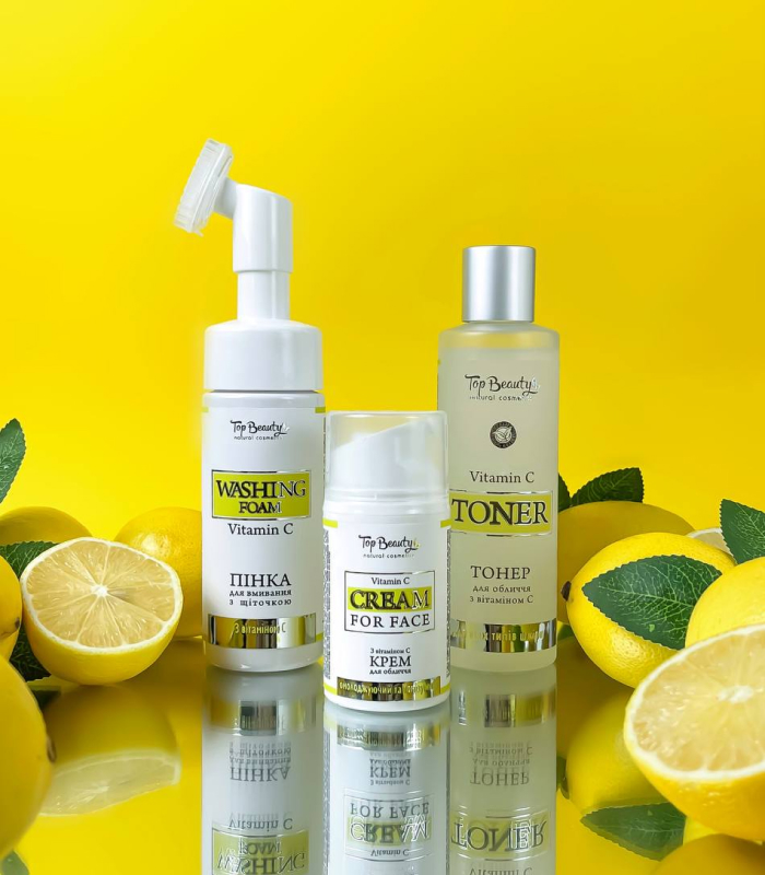 pinklab_пінклаб_Набір для вмивання обличчя Top beauty з вітаміном С
