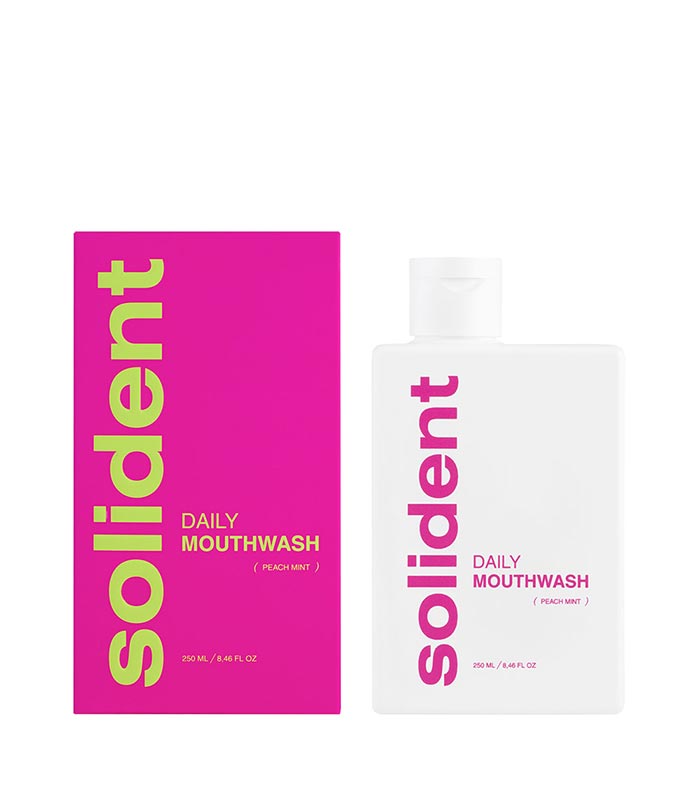 pinklab_пінклаб_Ополіскувач для ротової порожнини Solident Peach mint / персик-м'ята