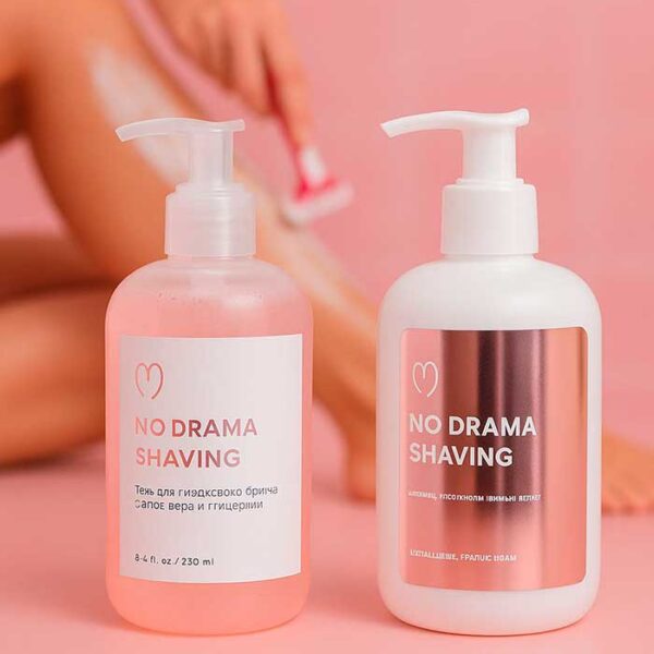 pinklab_пінклаб_Набір для гоління No drama: молочко після гоління + гель для