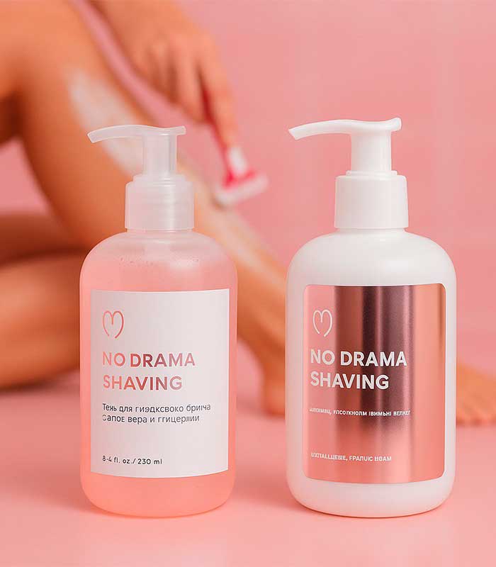 pinklab_пінклаб_Набір для гоління No drama: молочко після гоління + гель для