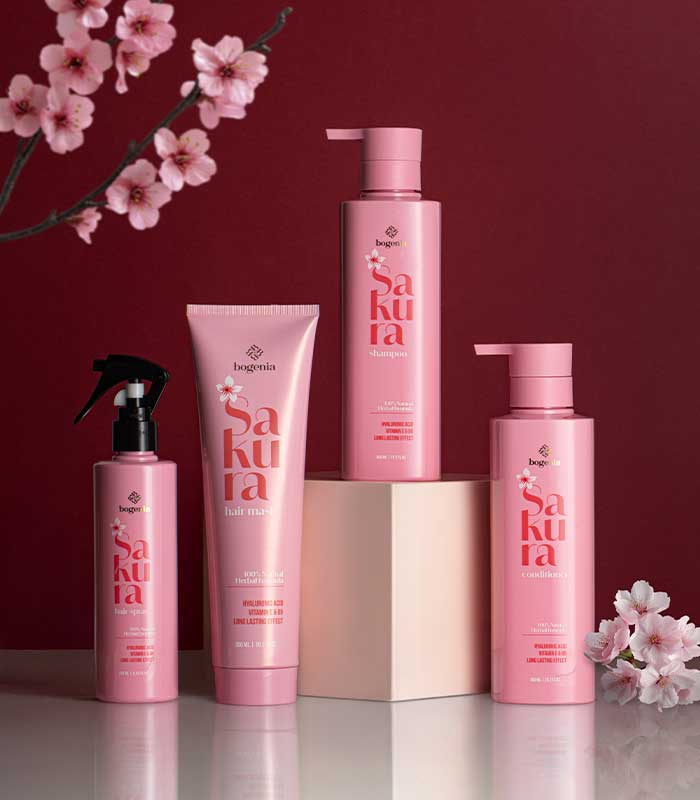 pinklab_пінклаб_Набір для догляду за волоссям екстрактом сакури 4в1 Bogenia