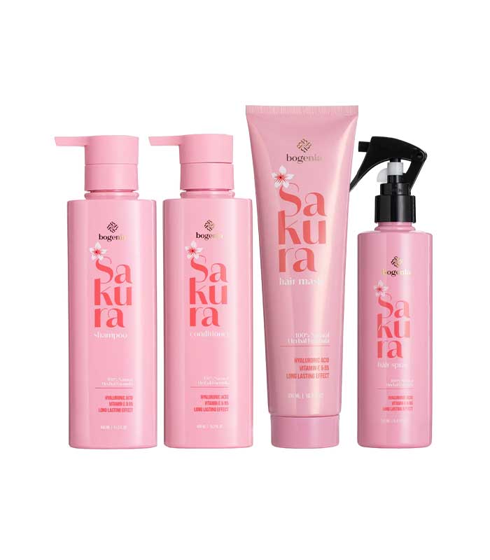 pinklab_пінклаб_Набір для догляду за волоссям екстрактом сакури 4в1 Bogenia