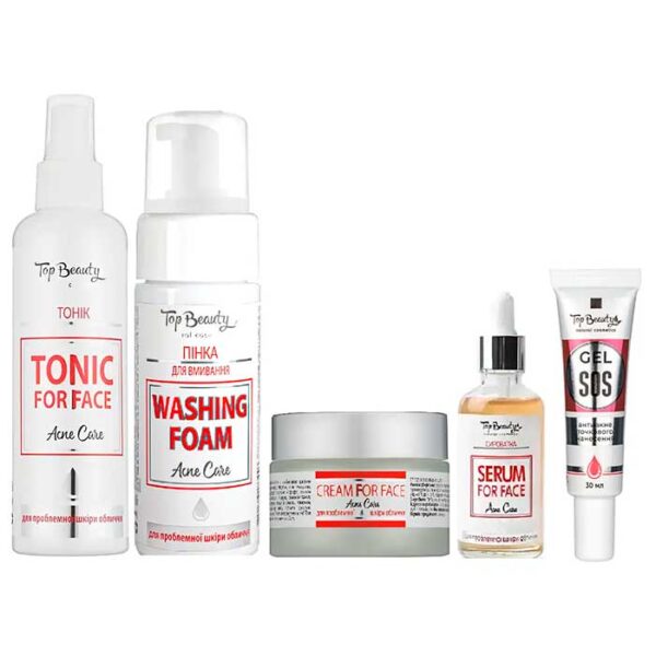 pinklab_пінклаб_Набір для проблемної та жирної шкіри 5 в 1 Top Beauty