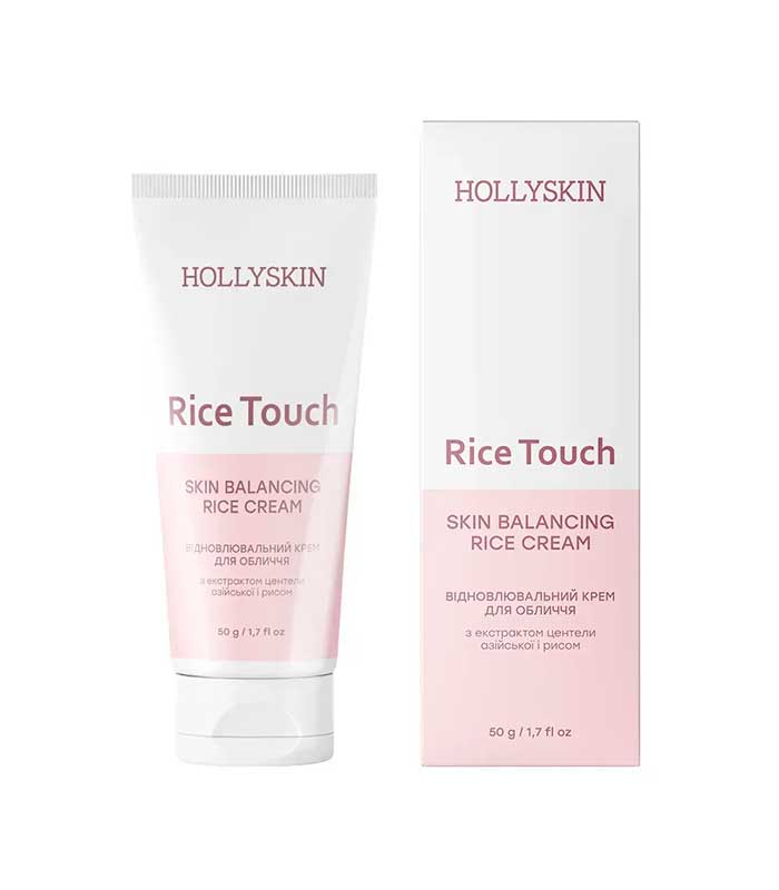 pinklab_пинклаб_Восстанавливающий крем для лица с экстрактом центели азиатской и рисом HOLLYSKIN Rice Touch