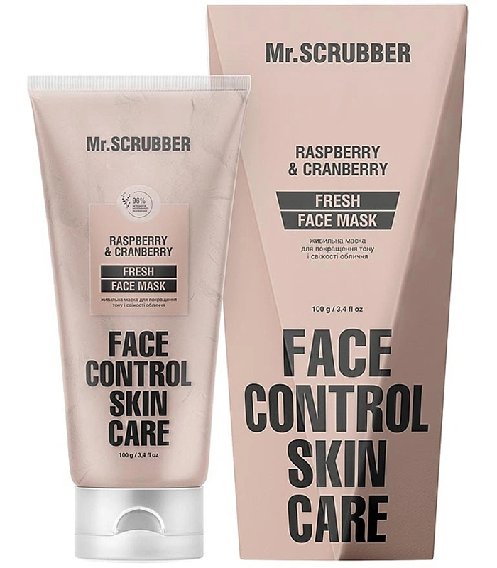 Живильна маска для обличчя Mr.Scrubber з малиною та журавлиною Face Control Fresh Raspberry & Cranberry
